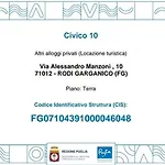 Hébergement de vacances Civico 10 *